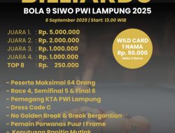SIWO PWI Lampung Akan Gelar Turnamen Biliar Bola 9 Antar Wartawan