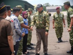 Upacar Penyambutan Kunker Menhan RI dan Wakil Panglima TNI Dihadiri Bupati Ayu