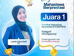 Luthfia Zahra Delfi, Mahasiswi FEB Raih Juara 1 Pilmapres Unila 2024, Siap Melaju ke Tingkat Wilayah