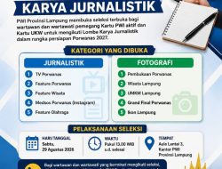 PWI Lampung Buka Seleksi Wartawan untuk Lomba Karya Jurnalistik Porwanas 2027